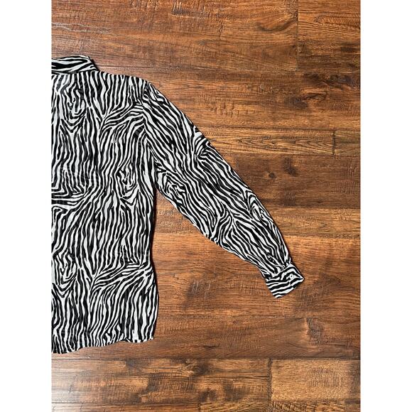 Vintage Clothing - Sheer Button Up Shirt Zebra Print - 100% Silk - Small - Tess - Picture 7 of 8